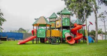 A fun place for Kids having tiny houses and slides